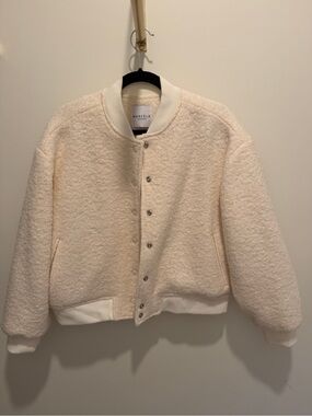 Marcela London Cream Boucle Bomber Jacket